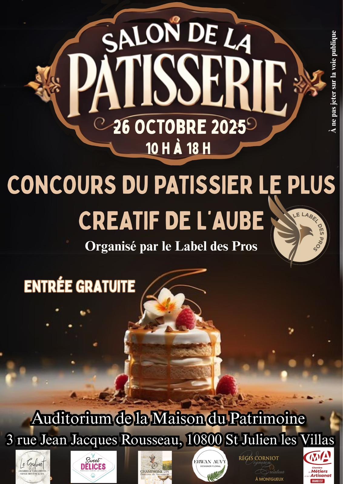 Affiche du Salon de la Pâtisserie organisé par Le Label des Pros