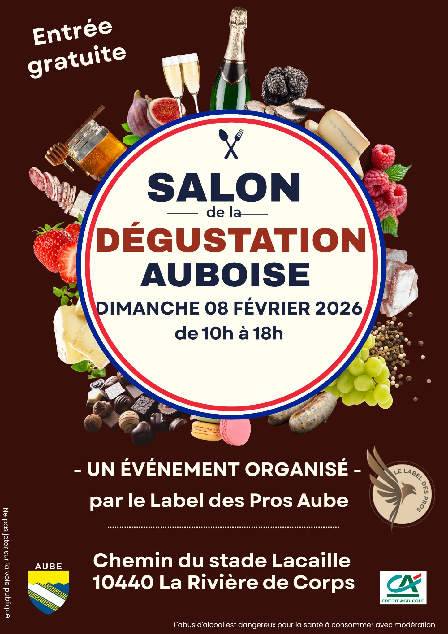 Affiche du Salon de la Dégustation Auboise organisé par Le Label des Pros